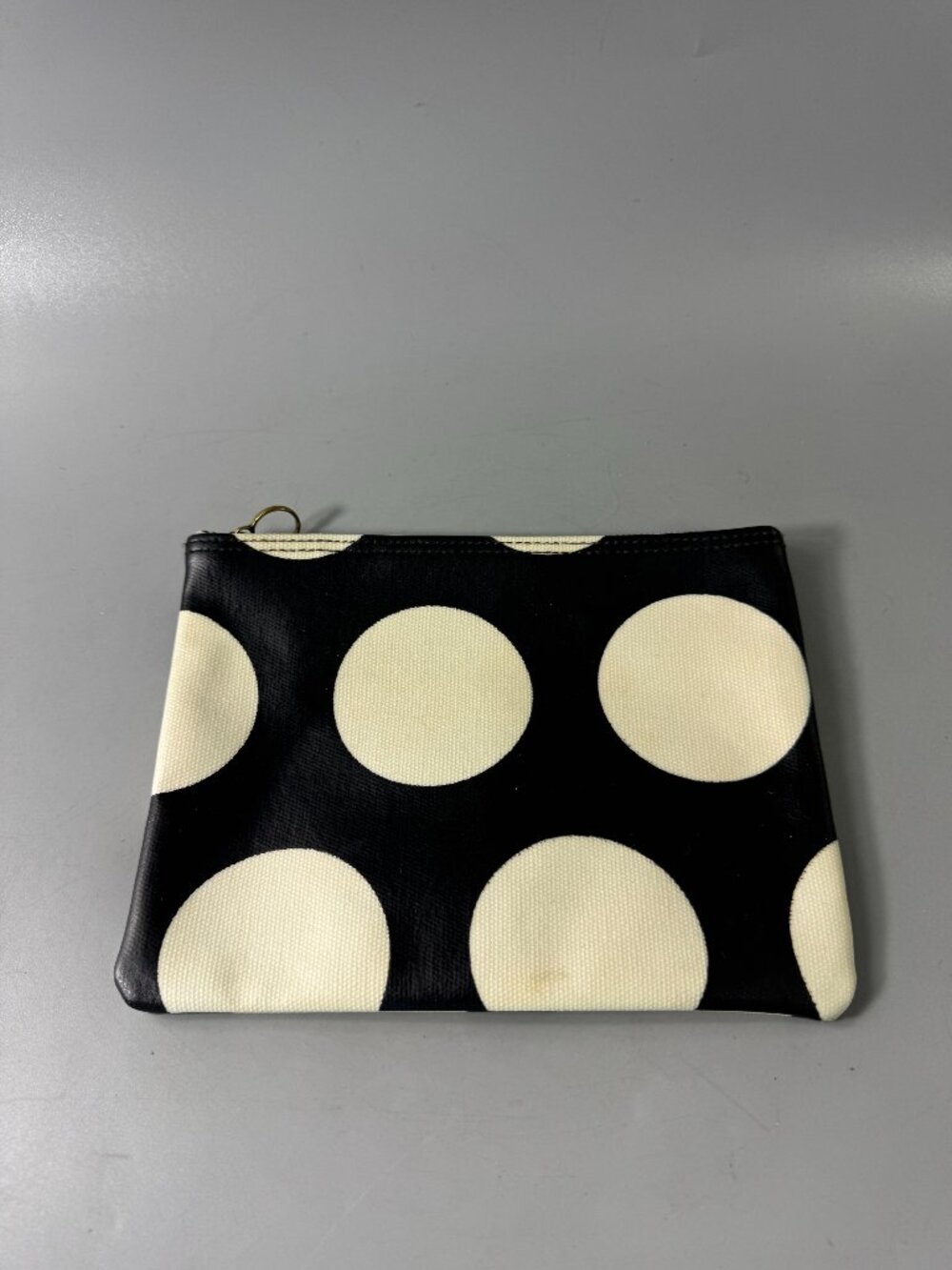 Madewell Black/White Polka dot zipper Pouch